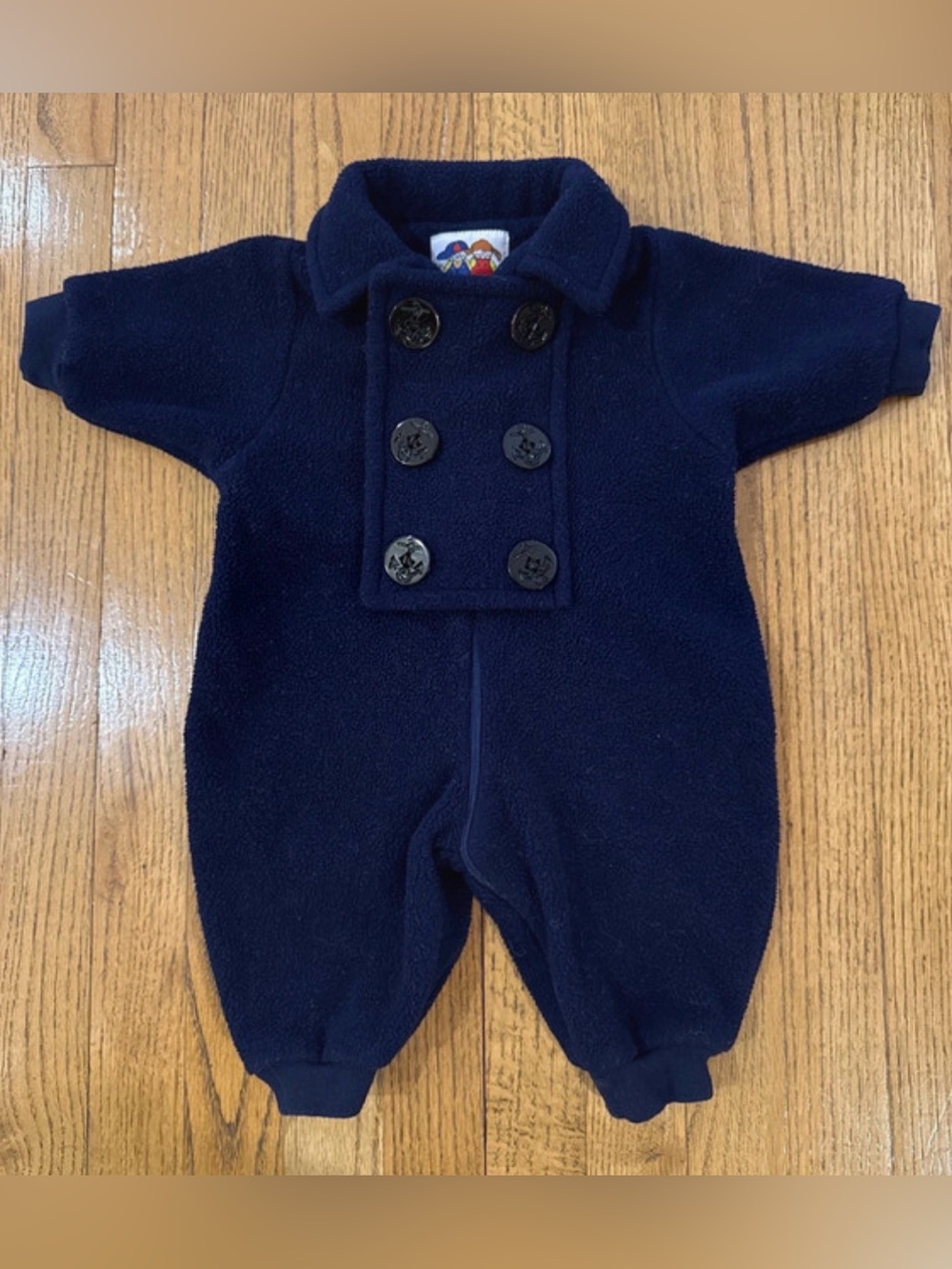 Vintage Pete’s Partner Navy Fleece Baby Bunting 3-6M